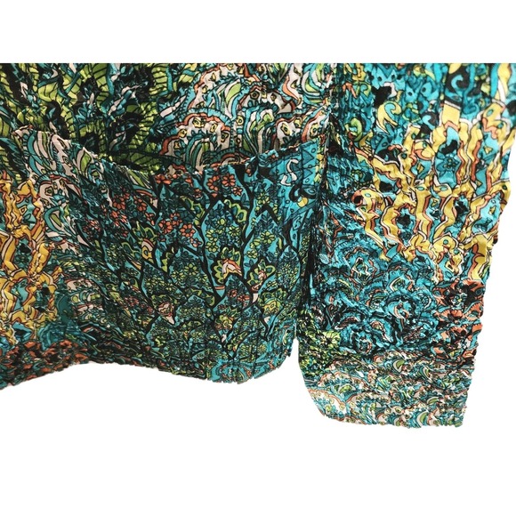 Tania Nardi Jacket Womens Large Reversible Crinkle Stretch Boho Artsy Abstract - Picture 6 of 15